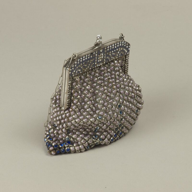 Blue Art Deco Rhinestone Mesh 1930's Purse - Image 2