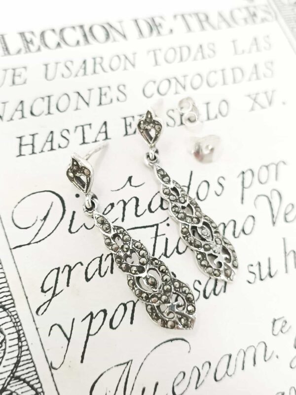 Vintage style antique silver and marcasite earrings
