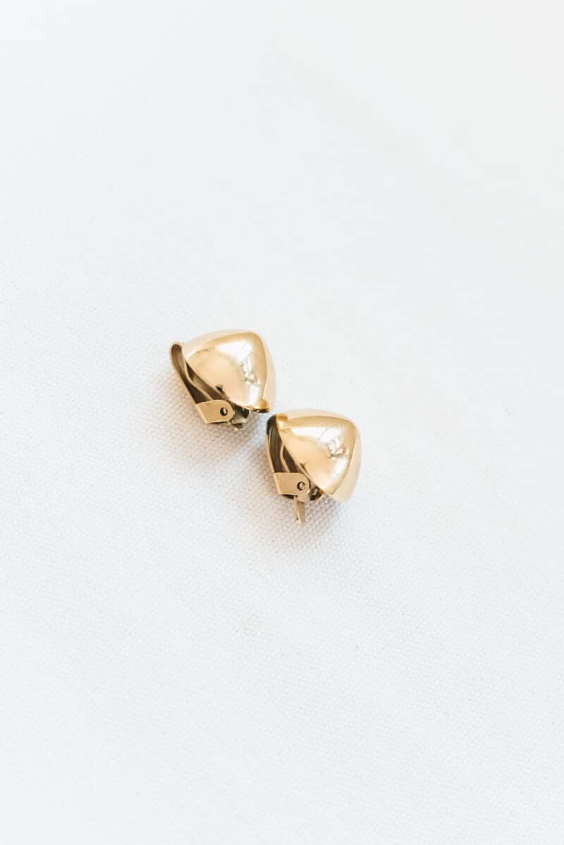 Vintage golden botton earrings - Image 3