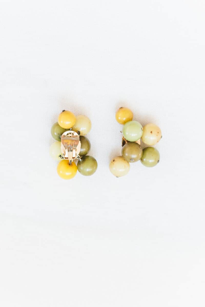 Green Button earrings