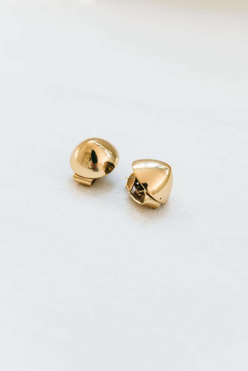 Vintage golden botton earrings - Image 4