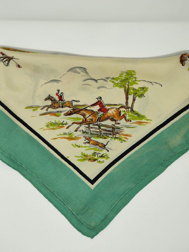 Equestrian silk scarf