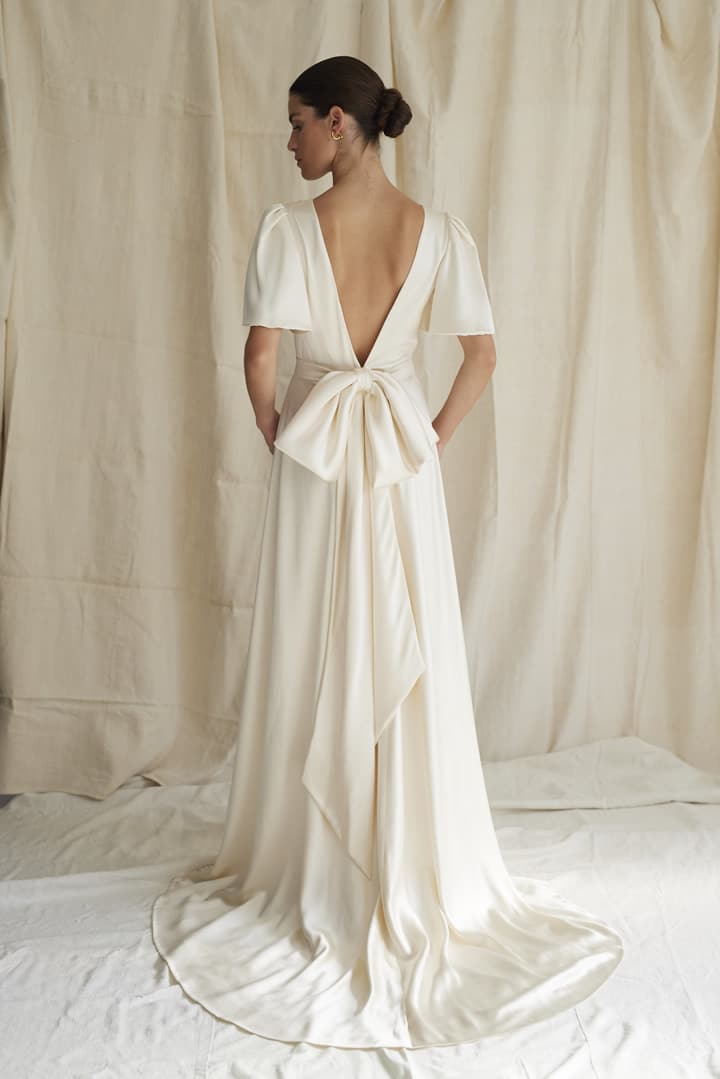 vestido-novia-lazo-2 Vestido de novia vintage con encaje bordado
