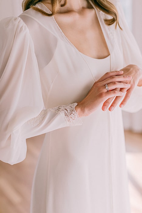 Vestido de novia civil elegante y sencillo febrero 2024 L´Arca Barcelona