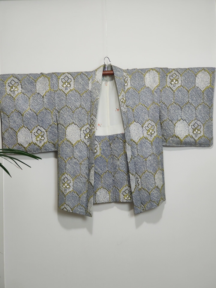 kimono vintage corto gris delante