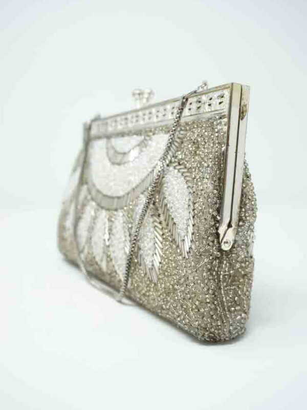 Silver beaded purse