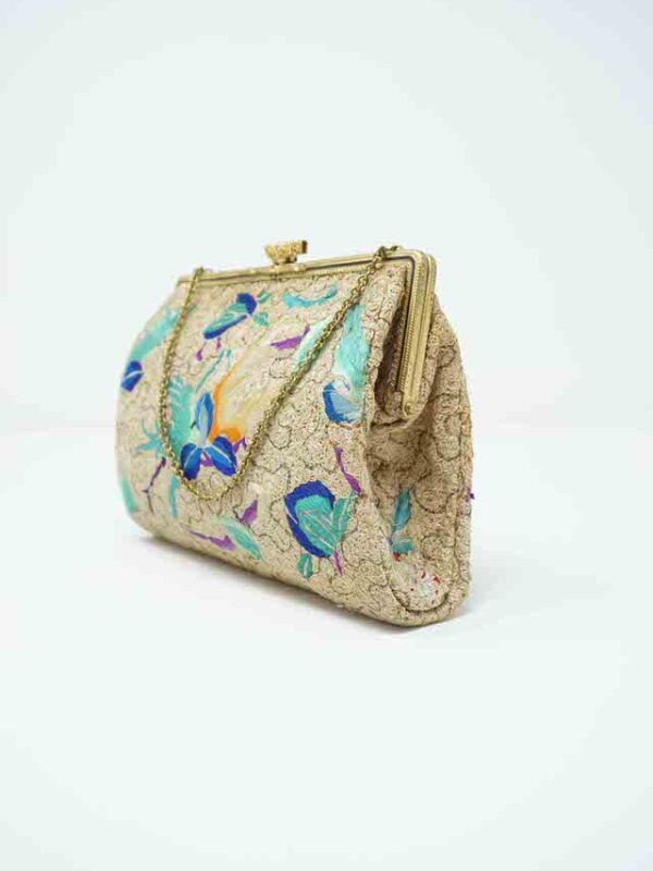 Oriental embroidered purse vintage