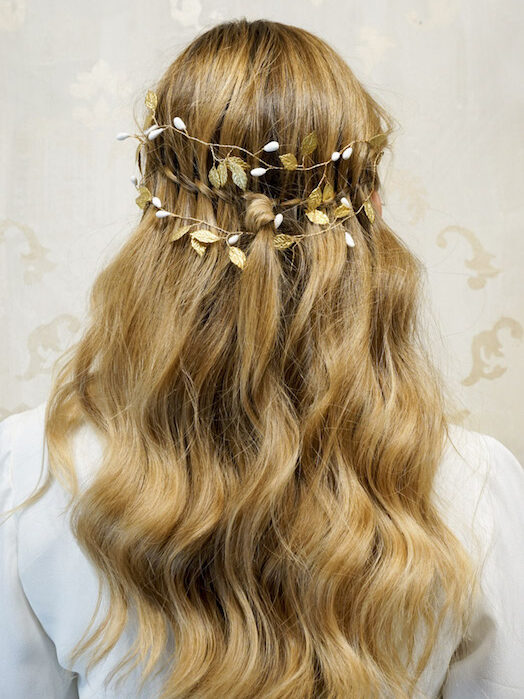 golden headdress for loose hair