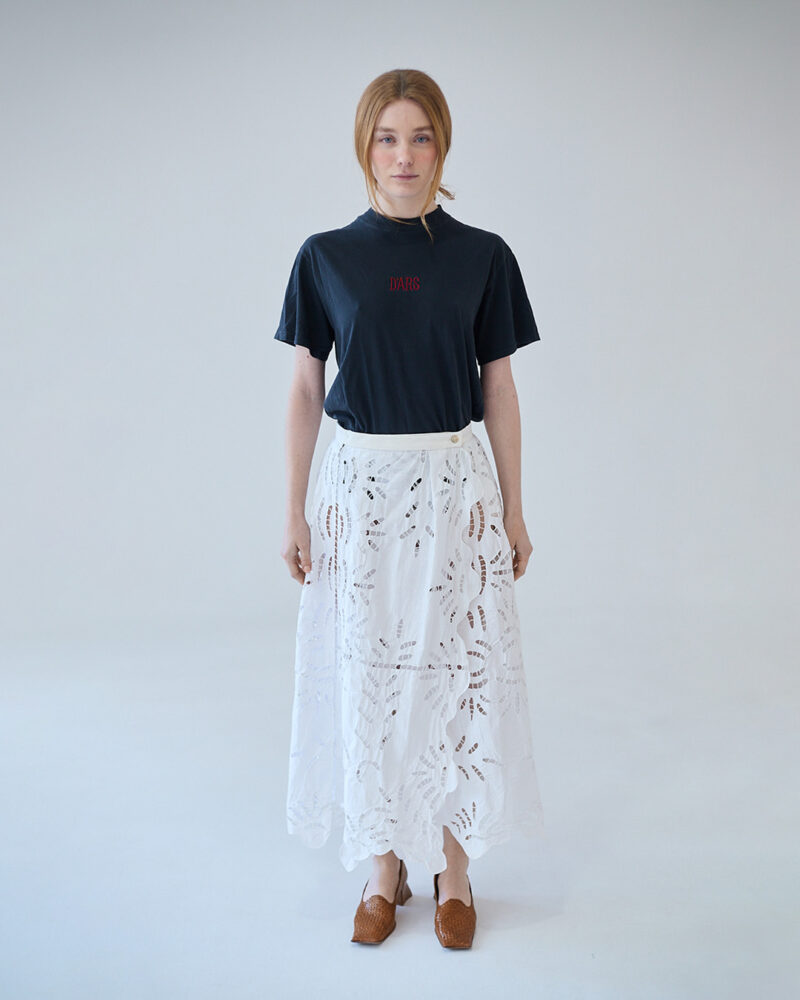 Falda blanca encaje Richelieu