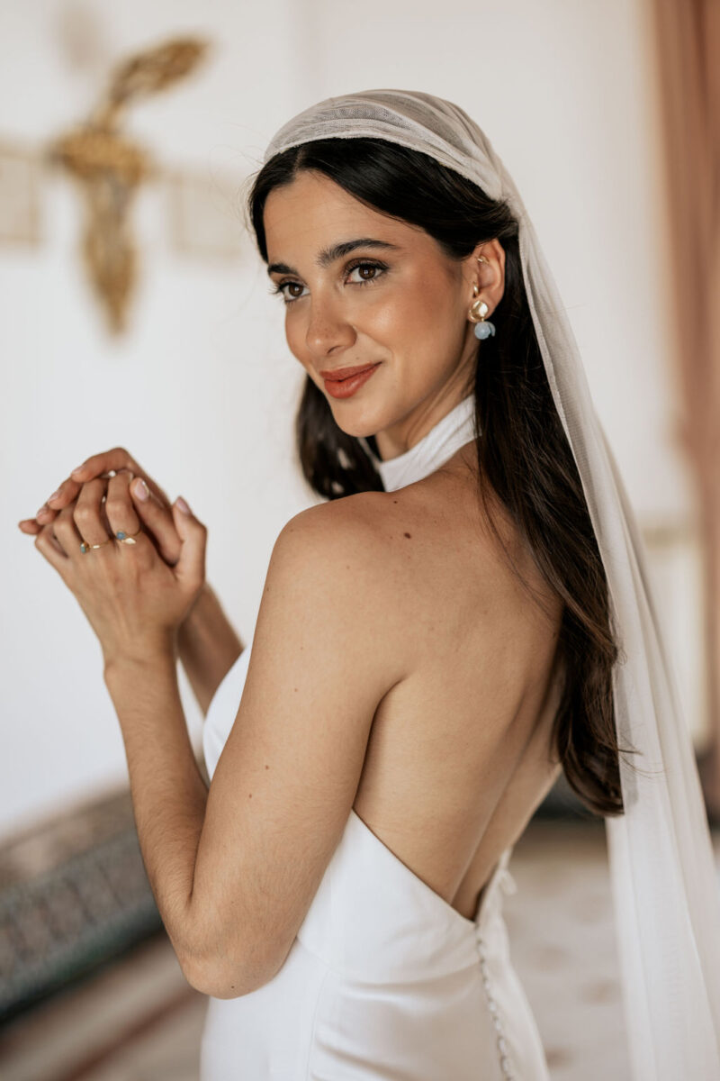 velo novia con casquete