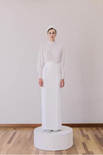 Vestido Valenciennes y falda Boutons