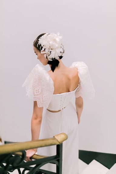 Detalle corsé novia vintage dos piezas