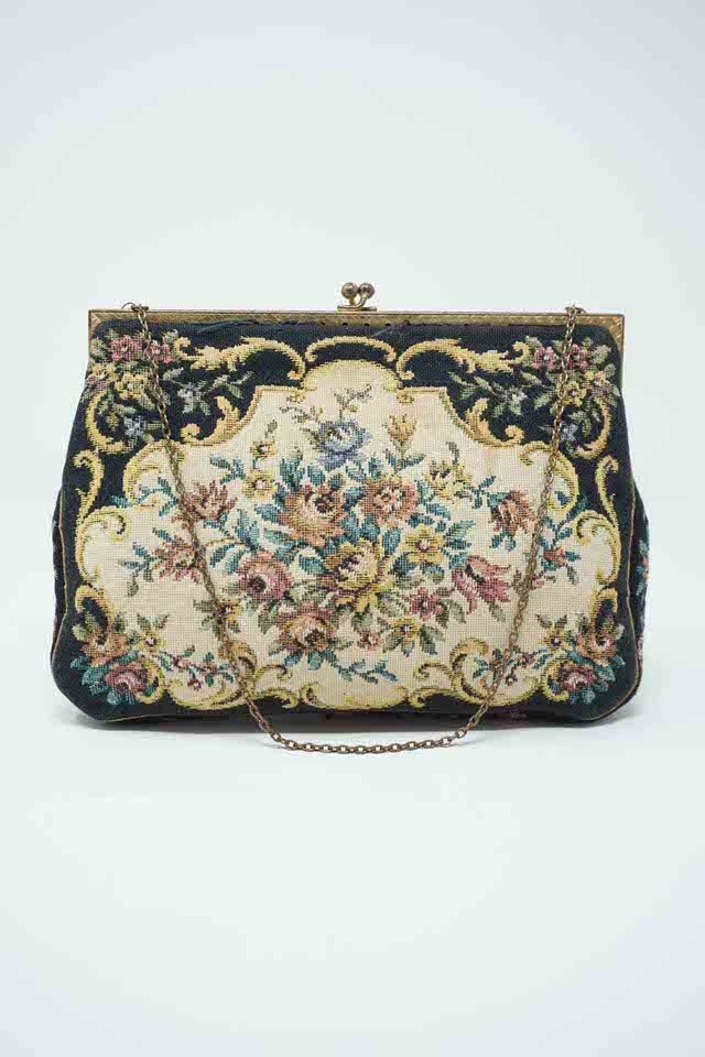 Upholstery purse vintage flowers