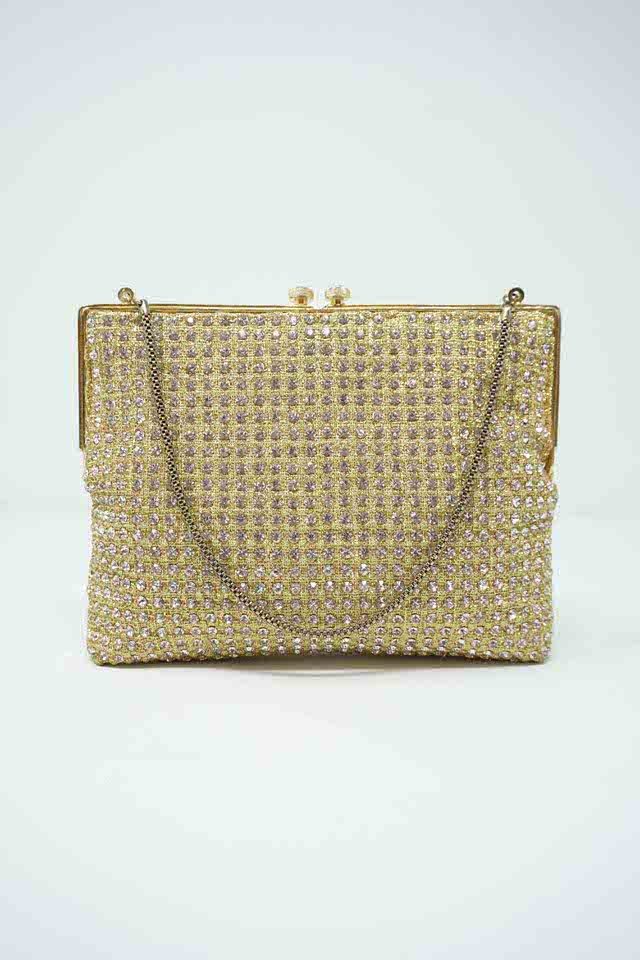 Gold strass purse