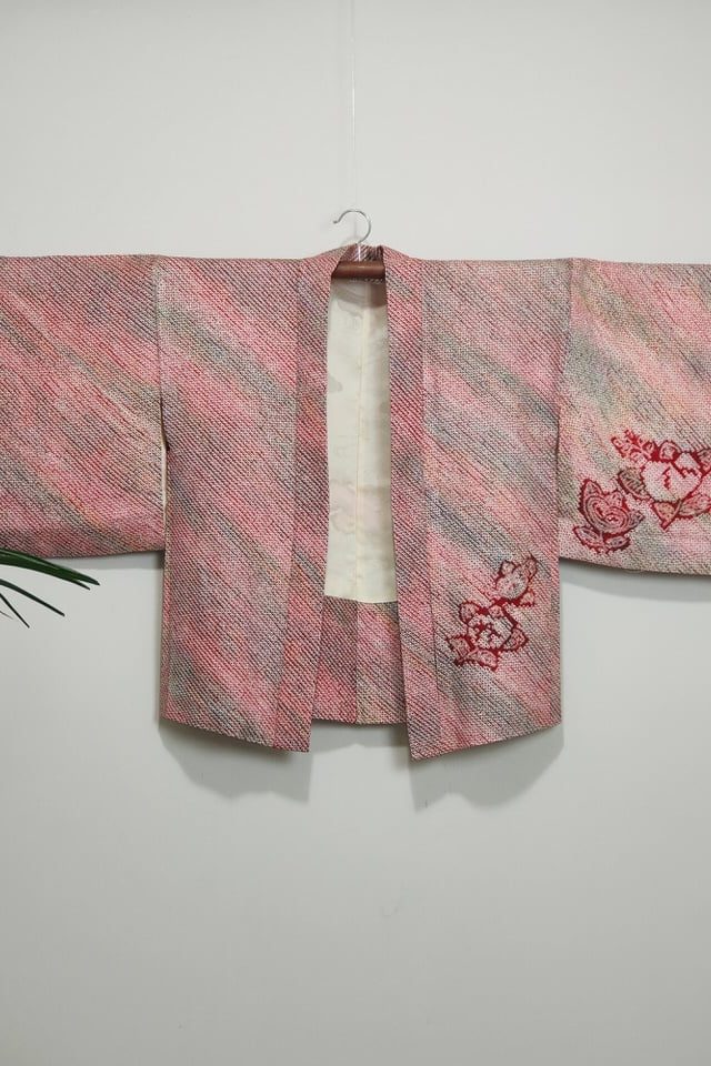 haori shibori rojo