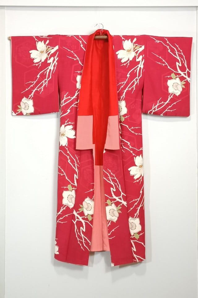 kimono vintage rojo