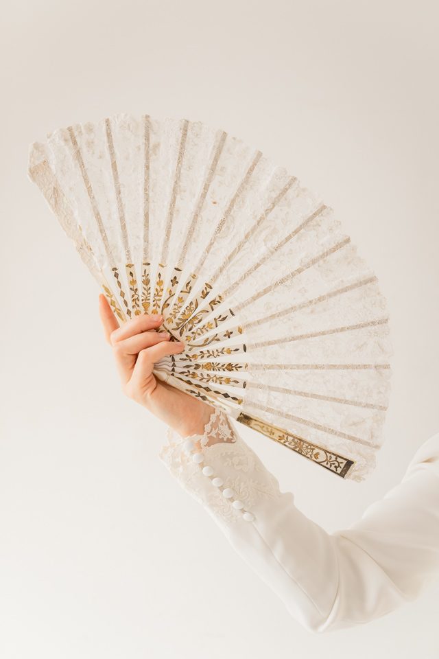 abanico de novia encaje antiguo