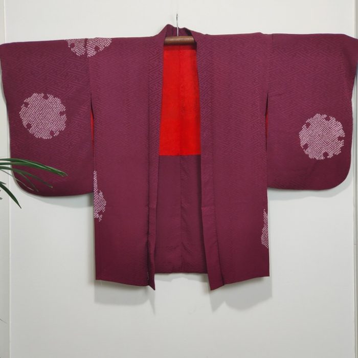 Kimono vintage corto burdeos