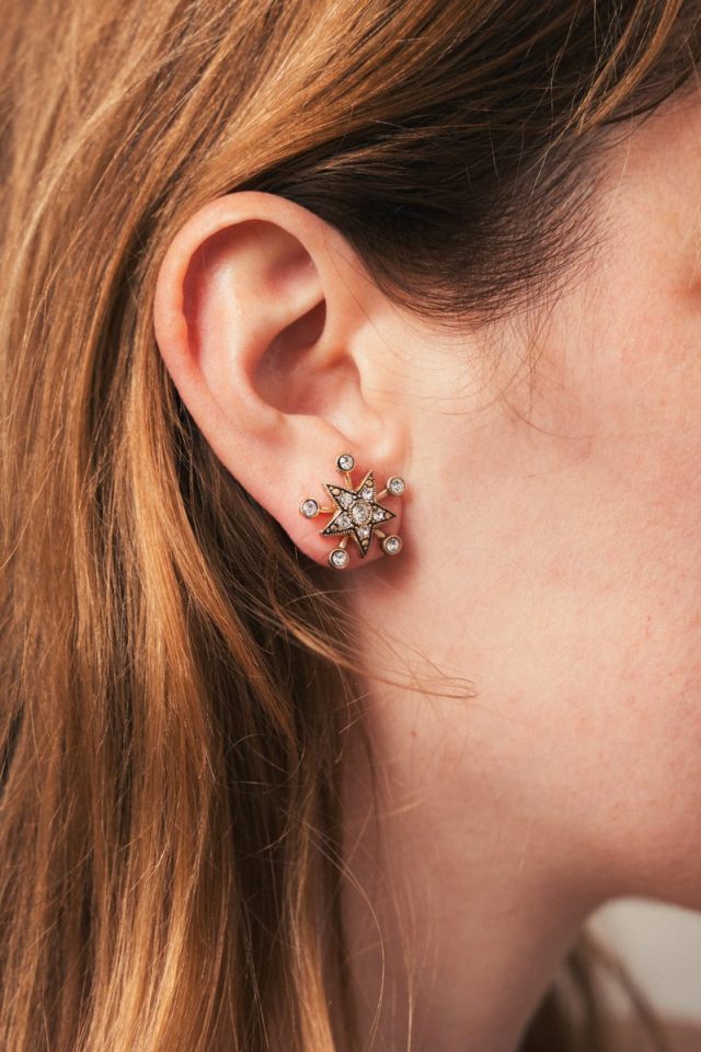 pendientes botón estrella