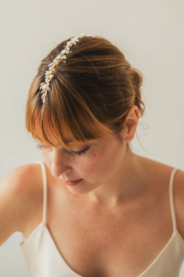 tocado de novia cubre raiz estilo vintage