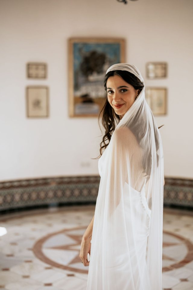 velo novia con casquete