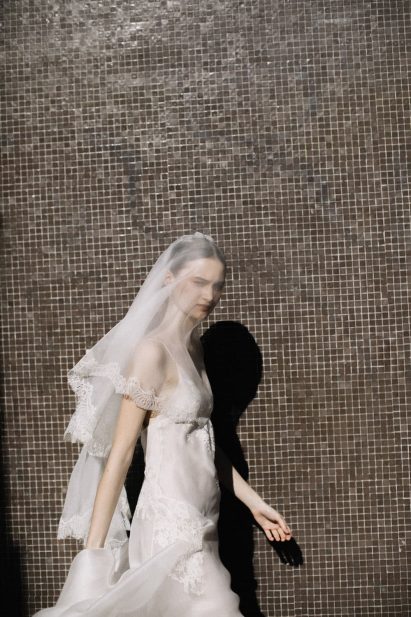 Vestido encaje organza aplicaciones L'Arca Barcelona